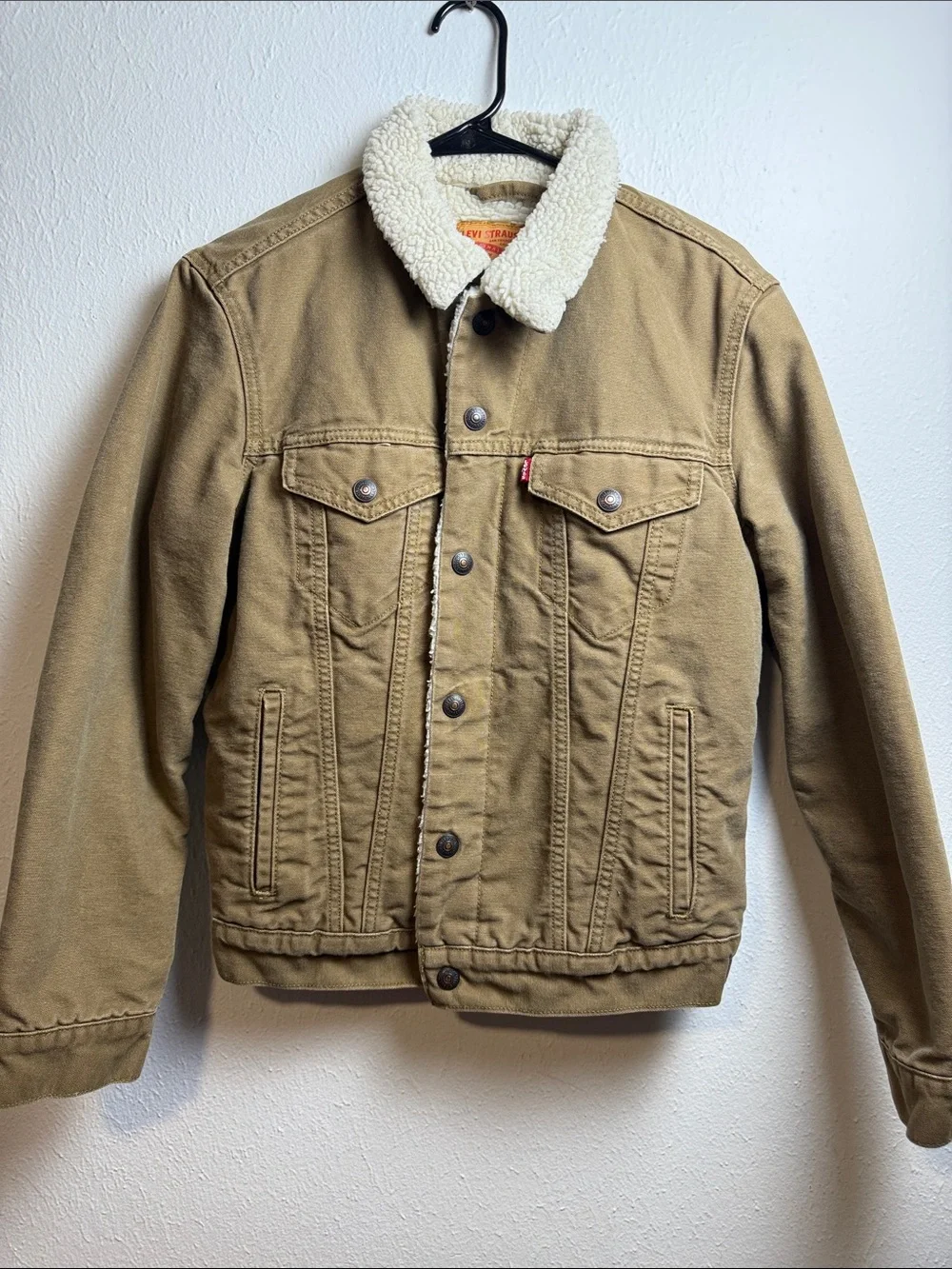 Levi’s Men's Sherpa-Lined Canvas Jacket - Tan